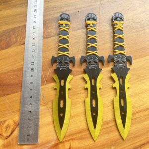 Lot de couteaux de lancer d'entraînement YF220 – 3 pièces, Doré