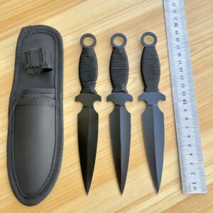 Lot de couteaux de lancer d'entraînement YF054 – 3 pièces, Noir