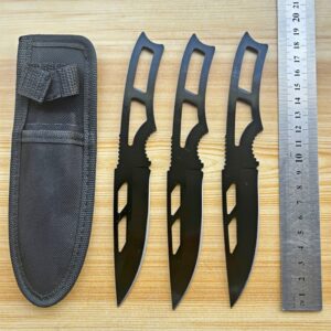 Lot de couteaux de lancer d'entraînement YF096 – 3 pièces, Noir